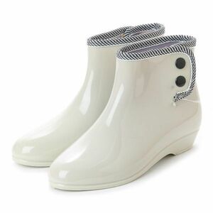  outlet Short rain boots beige M size (23.0cm-23.5cm) rain shoes 15031 09601 ③