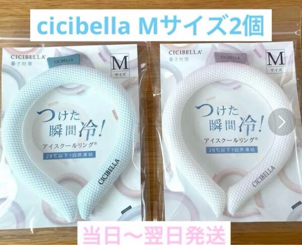 【2個セット】シシベラアイスクールリング ブルー&ライラックチェック Mサイズ