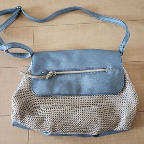 斜め掛け ショルダーバッグブルー 夏