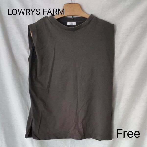LOWRYS FARM 袖なし トップス フリーサイズ濃着グレー