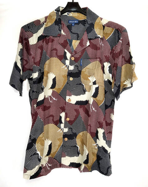 新品 CRAZY BOY アロハシャツ 鶴 LL(XL)サイズ レーヨン100% 半袖 和柄 タグ付き