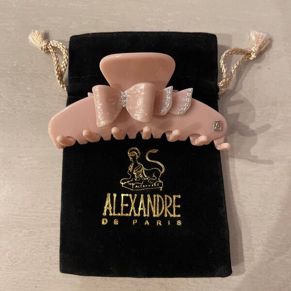 ALEXANDRE DE PARIS アレクサンドルドゥパリ リボン ヘア クリップ バレッタ ピンク バンスクリップ