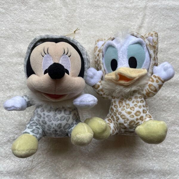 ミニー ドナルド ぬいぐるみ ヒョウ柄 ディズニー アニマル柄 ベビー