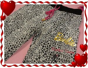 ◆バービー　Barbie◆　ハーフパンツ【L】グレー　新品タグ付き　サイドポケット　レディースサイズ　レオパード　◆