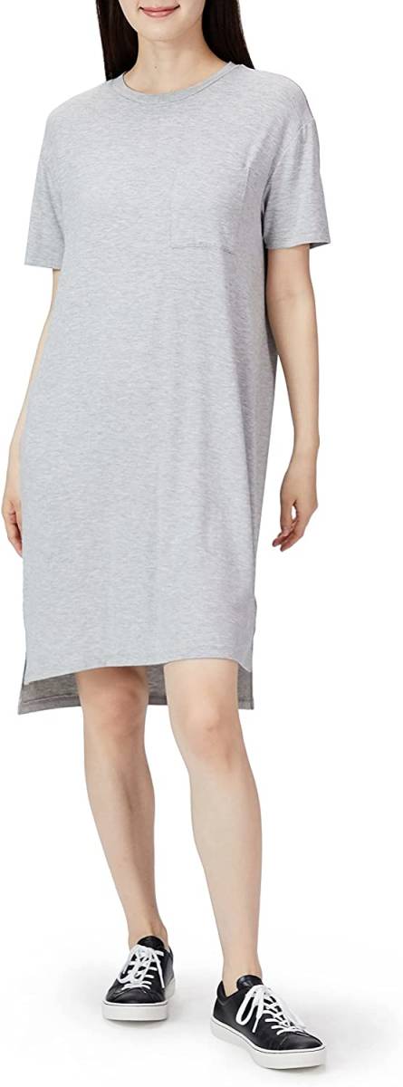 新品 ジャージー素材 オーバーサイズ 半袖 ポケット付き Tシャツワンピ　ワンピ