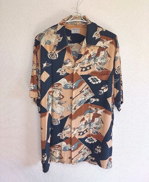 【大きいサイズ】~SUN SURF~ MUSA-SHIYA ムサシヤ アロハシャツ L 古着 ハワイアンシャツ サンサーフ 童話
