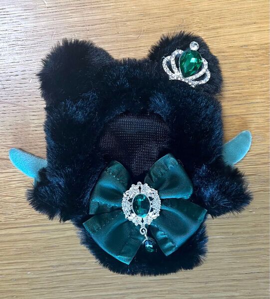 ぬい服 14cm 黒くまグリーン【セミオーダーOK】