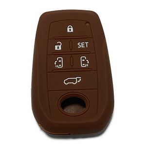 トヨタ キーカバー キーケース シリコン 6ボタン ブラウン TOYOTA アルファード ヴェルファイア ヤリス ハリアー RAV4 シエンタ 送料無料