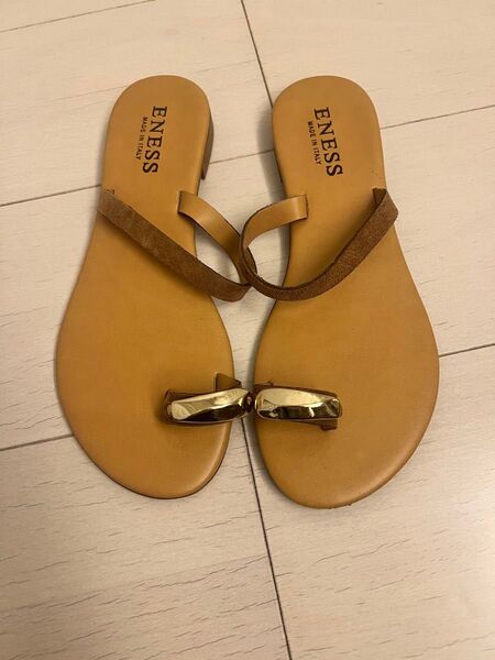 ENESS エネスサムリングフラットサンダル 37 Lサイズ