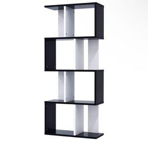 オープンラック ディスプレイラック 本棚 収納 s字 スリム 4段