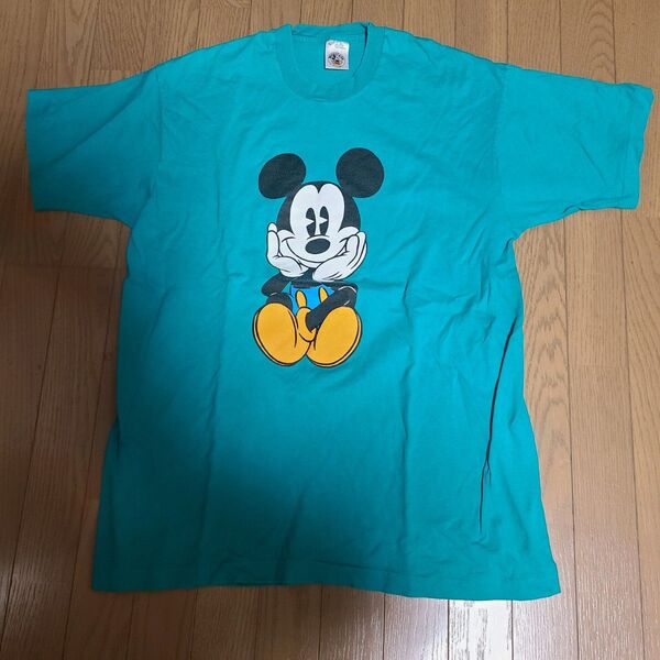 青パン ミッキー 90s usa製 レア色 ヴィンテージ Tシャツ