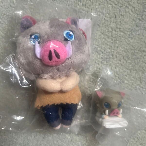 鬼滅の刃 ちょっこりさん 嘴平伊之助 ぬいぐるみ フィギュア 2点セット タカラトミーアーツ