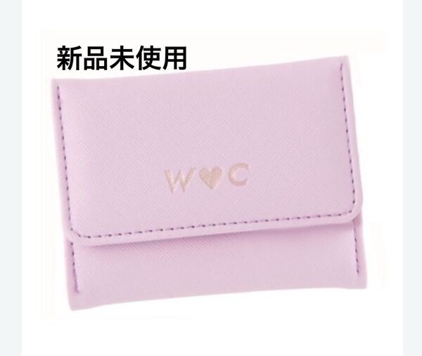 【新品未使用】WC ダブルシー キラキラロゴ ミニさいふ 三つ折り財布 ウォレット ピンク 小銭入れ