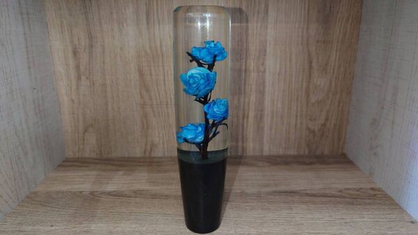 水中花シフトノブ薔薇20cm青 デコトラ 旧車 街道レーサー 軽トラ ドリフト シフトノブ延長