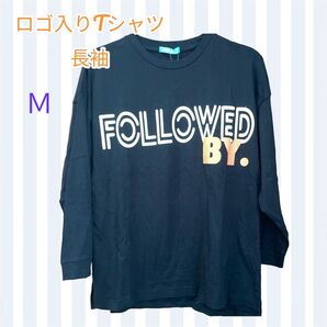 レディース 新品 長袖Tシャツ ロゴ M 黒 カジュアル