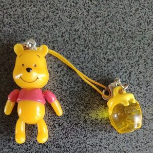 ★Disney ディズニー くまのプーさん(はちみつ付き)キーホルダー スマホスストラップ