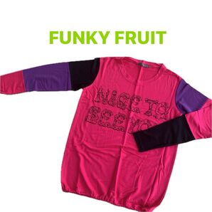 ピンク☆未使用★ファンキーフルーツ★袖が長いトップス★