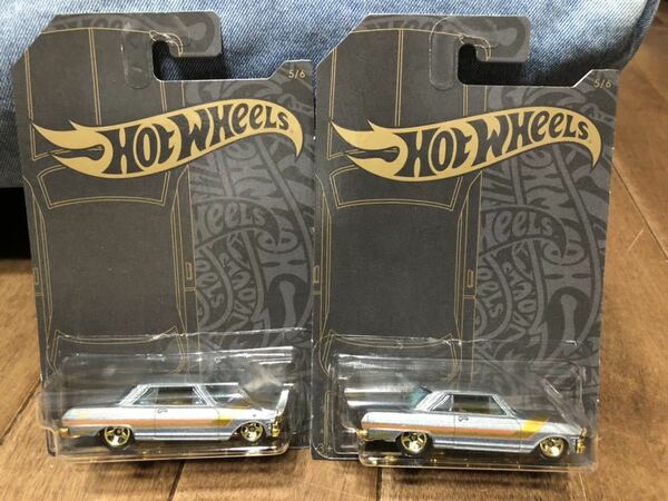 2台 セット ホットウィール サテン＆クローム シェビーII Satin＆Chrome ‘63 CHEVY II Hot Wheels