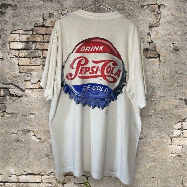Vintage Single Stitch Paper Thin Pepsi T-Shirt XL ペプシTシャツ ヴィンテージ
