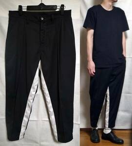 novel brand ノヴェル インサイドラインパンツ M 黒 白 Inside line pants black white M size