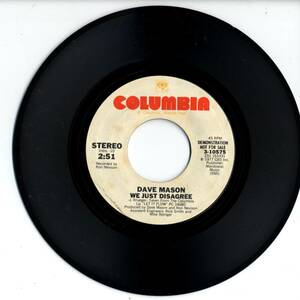 Dave Mason 「We Just Disagree」米国COLUMBIA盤プロモ用EPレコード　