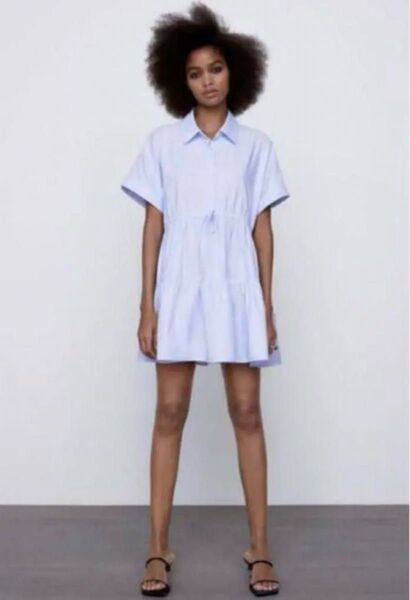 ZARA オックスフォード パネルワンピース コムドットせいら着用