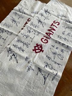 読売巨人ジャイアンツ V9時代の選手プリントサイン入り手ぬぐい 手拭い
