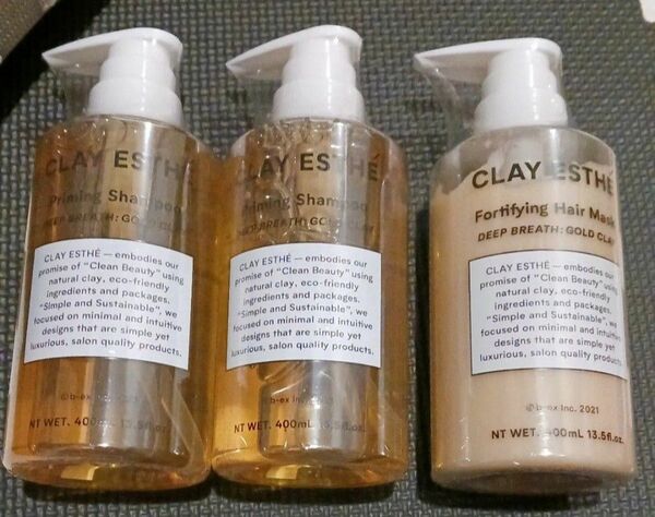 b-ex クレイエステ プライミングシャンプー ゴールドクレイ&ヘアマスク セット(400ml+400ml)