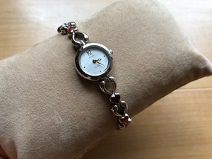 良品 良デザイン SEIKO セイコー ALBA アルバ ハート チェーン付 Y150 オリジナルブレス クオーツ レディース 腕時計