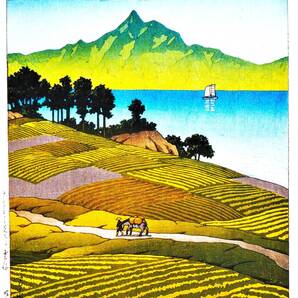 ■□川瀬巴水 5作品(No295) マット紙複製仕上 ①雲仙②熊本城宇土櫓③暮るゝ雪④馬込の月⑤佐渡加茂村 □■