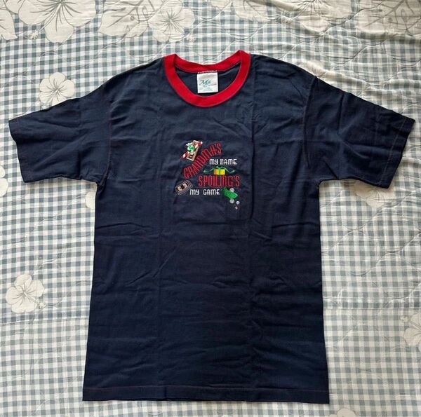 ENEHGY 半袖 Tシャツ Lサイズ 海外 ゆったり 体型カバー 後ろ無地 紺色 半袖Tシャツ ネイビー 紺色