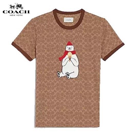 【COACH★CE889】コーチ 百貨店商品♪ レディース シグネチャーTシャツ シロクマ 定価24,200円 新品 サイズ選択可