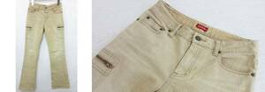 07[ used super-discount ]* wing INGNI pants Denim cargo boots cut M beige group letter pack post service plus use possibility 