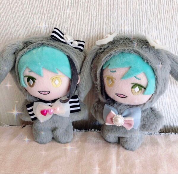推し活限定2個セット ぬい服16cmグレーうさぎちゃんズツイステ