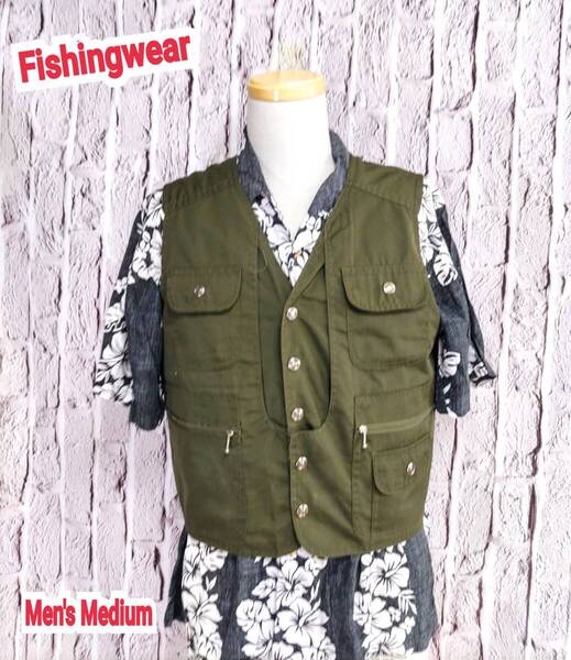 ★送料無料★ Fishingwear ベスト メンズ フィッシングベスト Medium