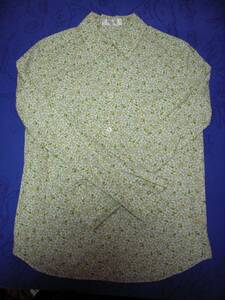 iiMK Michel Klein green × yellow floral print blouse long sleeve 
