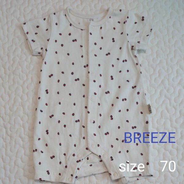 BREEZE 半袖 ロンパース イチゴ柄 ベビー服