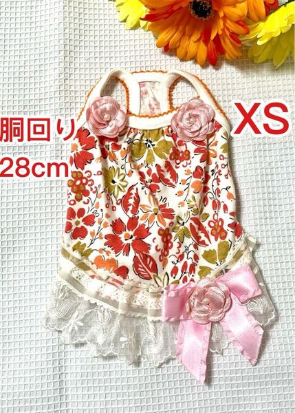 ①【犬服】キャミワンピ 赤 XSサイズ