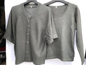 * knitted ensemble M size gray series * just a little with defect 