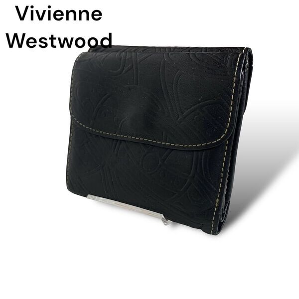 Vivienne Westwood ヴィヴィアンウエストウッド レザー コンパクト 財布 オーブ 黒 ブラック