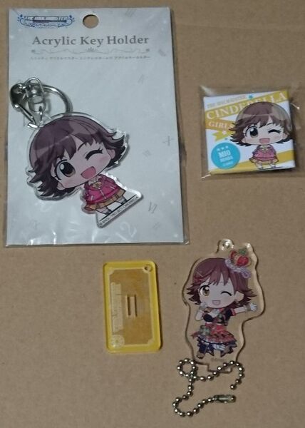 デレマス 本田未央 ミニッチュ スクエア缶バッジ&アクリルキーホルダー+スタキー セット(アイドルマスター シンデレラガールズ