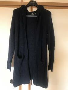 GAP Gap hood long sleeve long compression knitted cardigan navy S size 