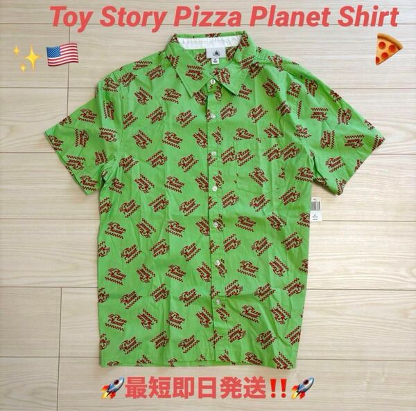 即購入不可×日本未発売!トイストーリー ピザプラネット ボタンシャツ Mサイズ
