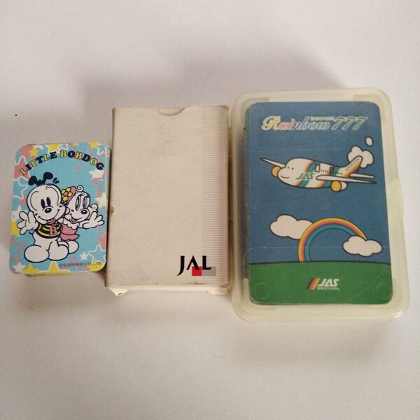 【USED】トランプ3個セット★JAL・JAS・LITTLE BOBDOG (リトルボブドッグ) 絵合わせ遊び あかずきん