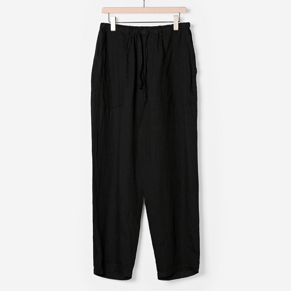 23SS COMOLI リネンWクロス ドローストリングパンツ 3 ブラック