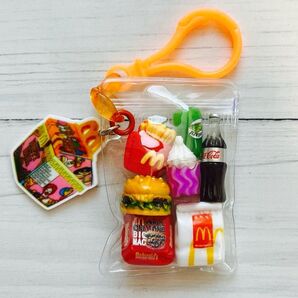 ガチャ詰めポーチ風☆ファストフードハンバーガー☆キャンディバックキーホルダー パーツまとめ売り