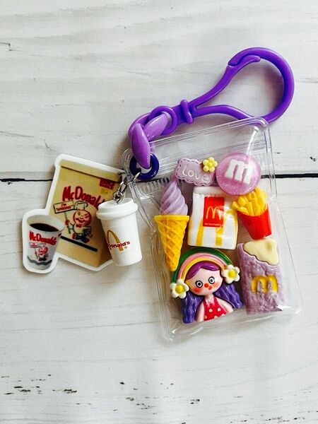ガチャ詰めポーチ風☆Mカフェ☆キャンディバックキーホルダー パーツまとめ売り