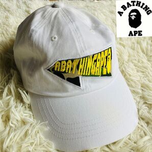 エイプ APE キャップ CAP 刺繍ロゴ カモフラ 迷彩 アジャスター 白 帽子 金タグ 猿ロゴ