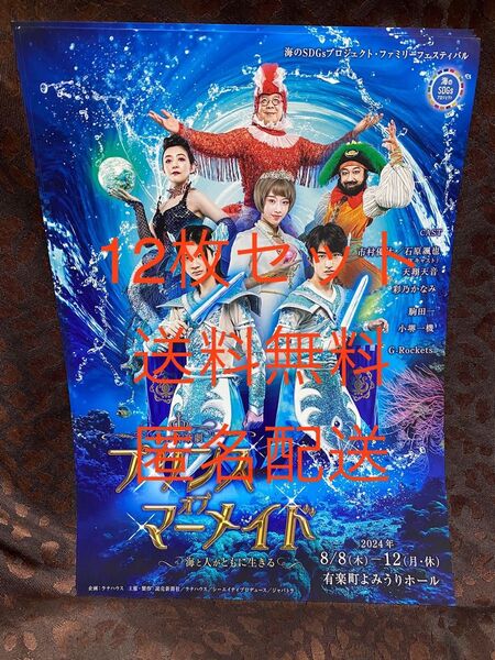 海の音楽劇「プリンス オブ マーメイド」 チラシ フライヤー 12枚セット 市村優汰 石原颯也 天翔天音 送料無料 匿名配送
