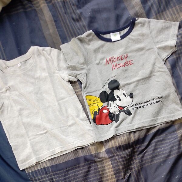 中古 ミッキーTシャツ シンプルTシャツ2枚セット size100cm